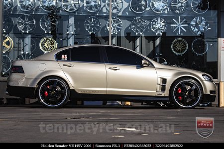 22x8.5 22x9.5 Simmons FR-1 Gloss Black Mirror Lip on HOLDEN SENATOR