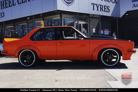 18x7.0 18x8.5 Simmons FR-1 Gloss Black on HOLDEN TORANA