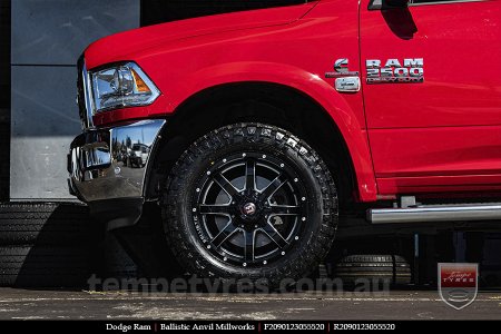 20x9.0 Ballistic Anvil Millworks on DODGE RAM