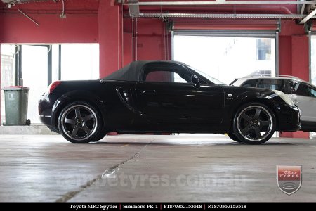 18x7.0 18x8.5 Simmons FR-1 Hyper Dark on TOYOTA MR2