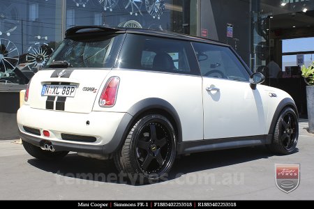 18x8.5 18x9.5 Simmons FR-1 Satin Black on MINI COOPER