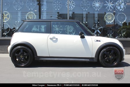 18x8.5 18x9.5 Simmons FR-1 Satin Black on MINI COOPER