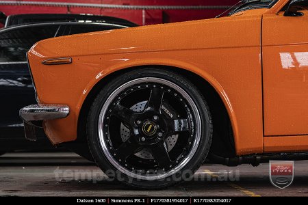 17x7.0 17x8.5 Simmons FR-1 Gloss Black on Nissan Datsun