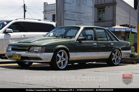 19x8.5 19x9.5 Simmons FR-1 Silver on HOLDEN COMMODORE SL