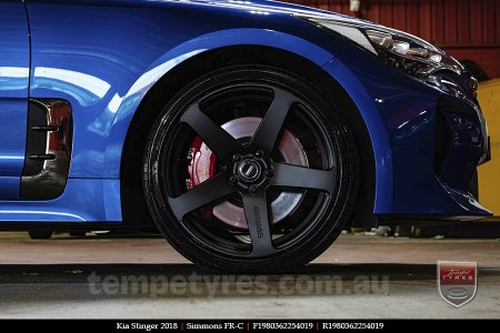 19x8.0 19x9.0 Simmons FR-C Matte Black NCT on KIA STINGER