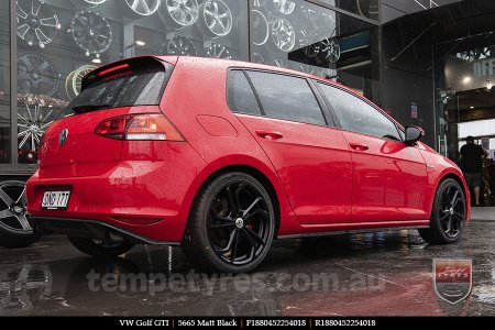 18x8.0 5665 Matt Black on VW GOLF GTI