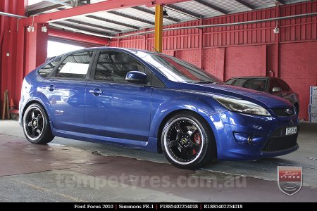 18x8.5 18x9.5 Simmons FR-1 Gloss Black on FORD FOCUS