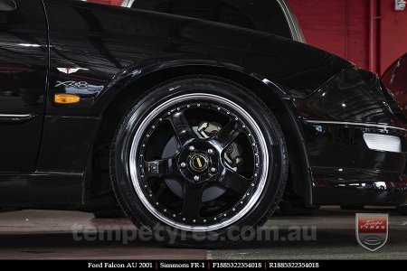 18x8.5 18x9.5 Simmons FR-1 Gloss Black on FORD FALCON