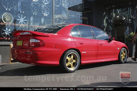 17x8.5 17x9.5 Simmons FR-1 Gold on HOLDEN COMMODORE