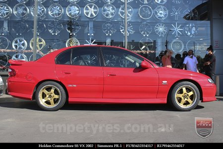 17x8.5 17x9.5 Simmons FR-1 Gold on HOLDEN COMMODORE