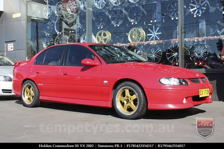 17x8.5 17x9.5 Simmons FR-1 Gold on HOLDEN COMMODORE