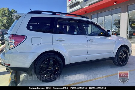 18x8.5 18x9.5 Simmons FR-1 Satin Black on SUBARU FORESTER