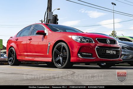 20x8.5 20x10 Simmons FR-C Satin Black NCT on HOLDEN COMMODORE