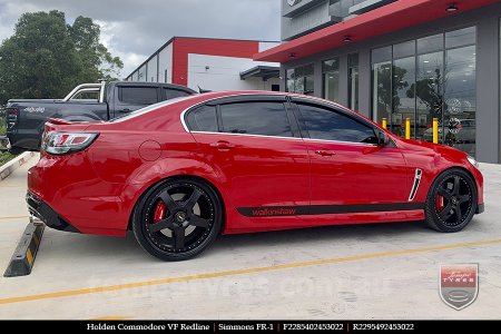 22x8.5 22x9.5 Simmons FR-1 Full Satin Black on HOLDEN COMMODORE VF