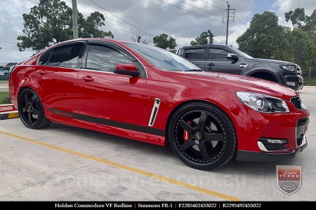 22x8.5 22x9.5 Simmons FR-1 Full Satin Black on HOLDEN COMMODORE VF