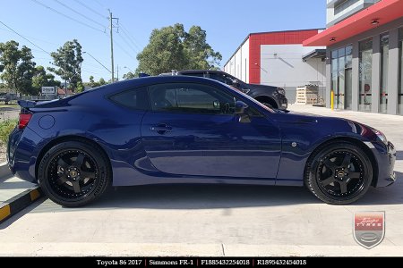 18x8.5 18x9.5 Simmons FR-1 Satin Black on TOYOTA 86