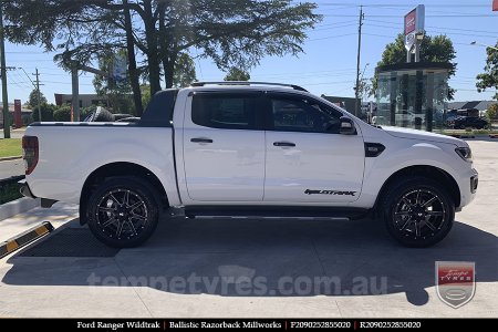 20x9.0 Ballistic Razorback Millworks on FORD RANGER WILDTRAK