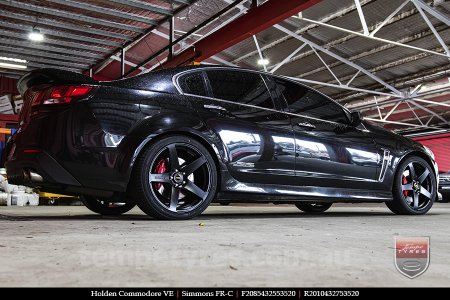 20x8.5 20x10 Simmons FR-C Satin Black NCT on HOLDEN COMMODORE VE