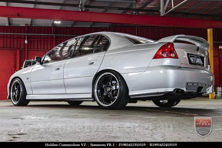 19x8.5 19x9.5 Simmons FR-1 Gloss Black on HOLDEN COMMODORE VZ