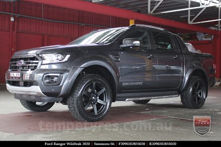 20x9.0 Simmons S6 Matte Black NCT on FORD RANGER WILDTRAK