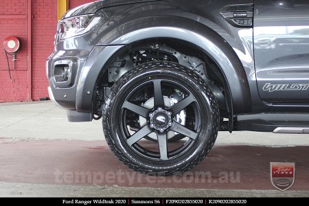 20x9.0 Simmons S6 Matte Black NCT on FORD RANGER WILDTRAK