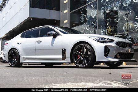 19x8.0 19x9.0 Simmons FR-CS Satin Black NCT on KIA STINGER