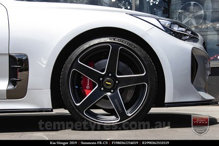 19x8.0 19x9.0 Simmons FR-CS Satin Black NCT on KIA STINGER