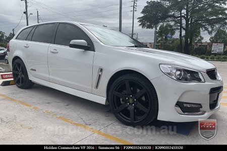 20x9.0 Simmons S6 Matte Black NCT on HOLDEN COMMODORE VF