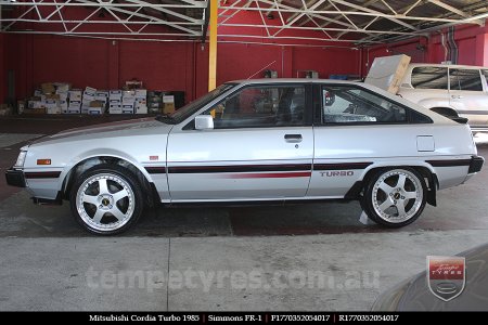 17x7.0 17x8.5 Simmons FR-1 Silver on MITSUBISHI CORDIA