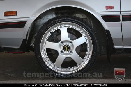 17x7.0 17x8.5 Simmons FR-1 Silver on MITSUBISHI CORDIA