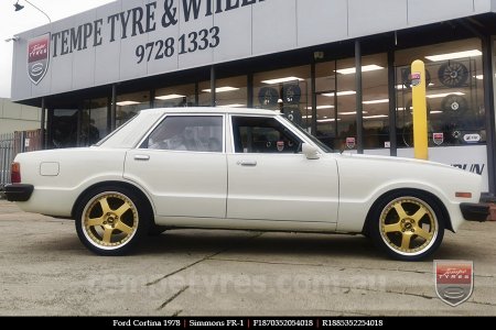 18x7.0 18x8.5 Simmons FR-1 Gold on FORD CORTINA