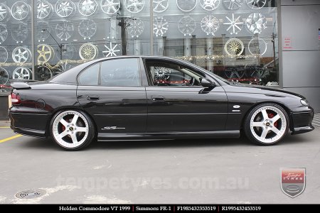 19x8.5 19x9.5 Simmons FR-1 Silver on HOLDEN COMMODORE VT