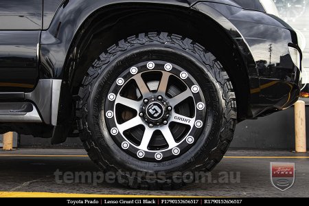 17x9.0 Lenso Grunt G1 Black on TOYOTA PRADO