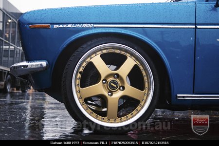 18x7.0 18x8.5 Simmons FR-1 Gold on Nissan Datsun