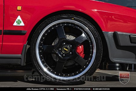 18x7.0 18x8.5 Simmons FR-1 Gloss Black on ALFA ROMEO GTV6