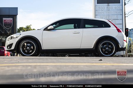 18x8.5 18x9.5 Simmons FR-1 Gloss Black on VOLVO C30