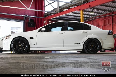 20x8.5 20x10 Simmons FR-C Satin Black NCT on HOLDEN COMMODORE VE