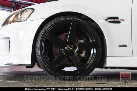 20x8.5 20x10 Simmons FR-C Satin Black NCT on HOLDEN COMMODORE VE