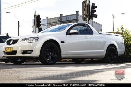 18x8.0 18x9.0 Simmons FR-C Matte Black NCT on HOLDEN COMMODORE VE