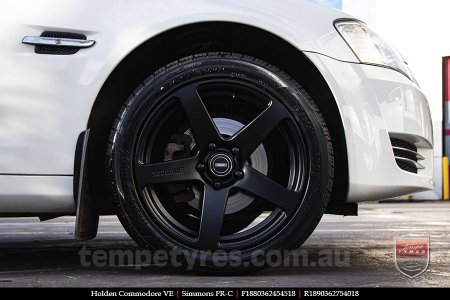 18x8.0 18x9.0 Simmons FR-C Matte Black NCT on HOLDEN COMMODORE VE