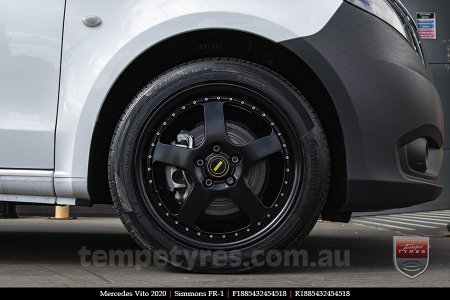 18x8.5 18x9.5 Simmons FR-1 Satin Black on MERCEDES VITO