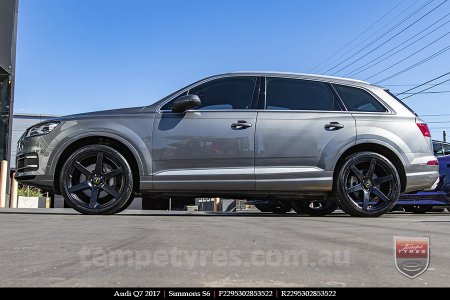 22x9.5 Simmons S6 Matte Black NCT on AUDI Q7