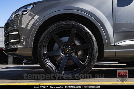 22x9.5 Simmons S6 Matte Black NCT on AUDI Q7