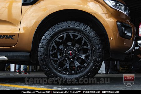 18x9.0 Simmons MAX X11 MBW on FORD RANGER WILDTRAK