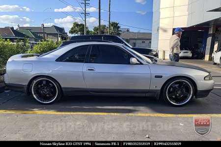 19x8.5 19x9.5 Simmons FR-1 Gloss Black on NISSAN SKYLINE