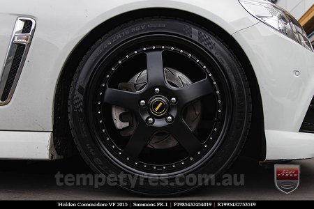 19x8.5 19x9.5 Simmons FR-1 Satin Black on HOLDEN COMMODORE VF
