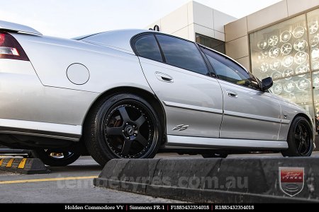 18x8.5 18x9.5 Simmons FR-1 Satin Black on HOLDEN COMMODORE VY