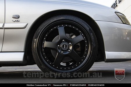 18x8.5 18x9.5 Simmons FR-1 Satin Black on HOLDEN COMMODORE VY