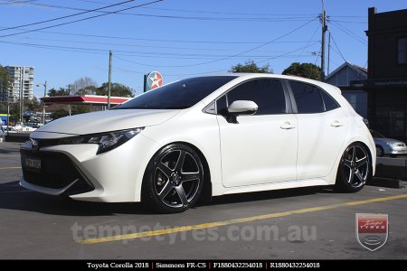 18x8.0 18x9.0 Simmons FR-CS Matte Black NCT on TOYOTA COROLLA