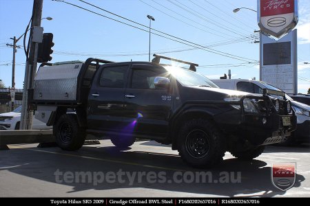 16x8.0 Grudge Offroad BWL Steel on TOYOTA HILUX SR5